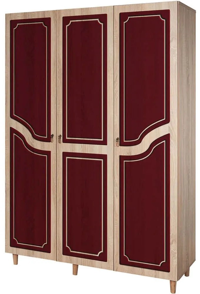 Ντουλάπα Τρίφυλλη Mode 863SPH4217 135x52x192cm Oak-Red Three Door
