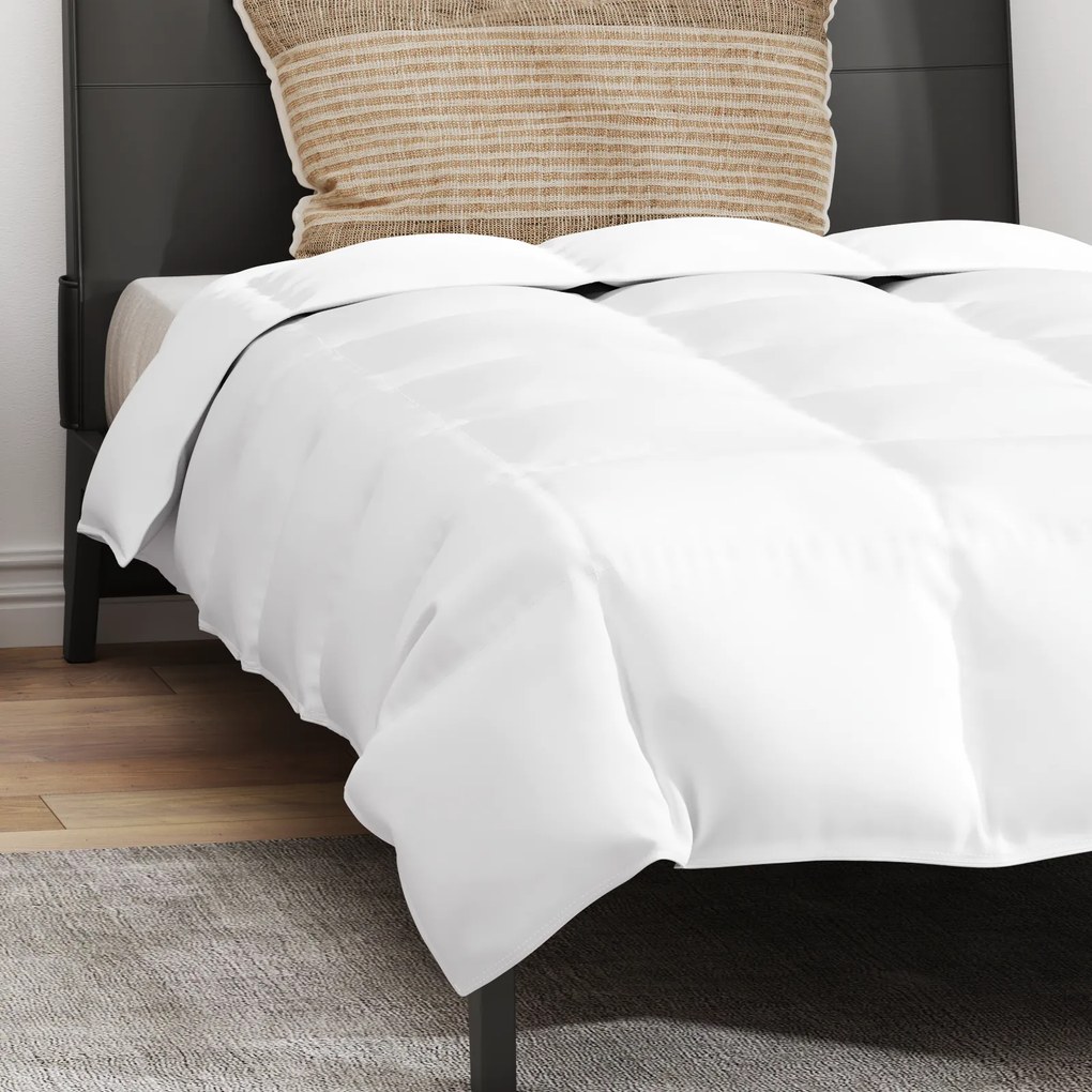 vidaXL Πάπλωμα Άλλο με μαξιλάρι 2 pcs Λευκό 140 x 200 cm Πούπουλο