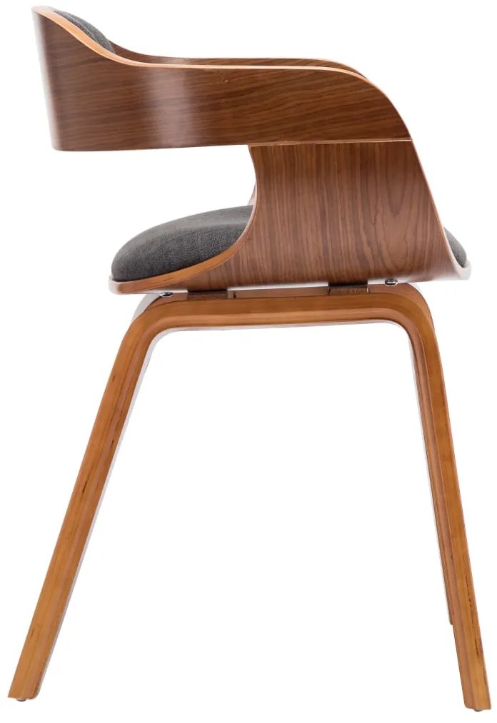 vidaXL Καρέκλες Τραπεζαρίας 4 τεμ. Σκούρο Γκρι Ύφασμα/Λυγισμένο Ξύλο