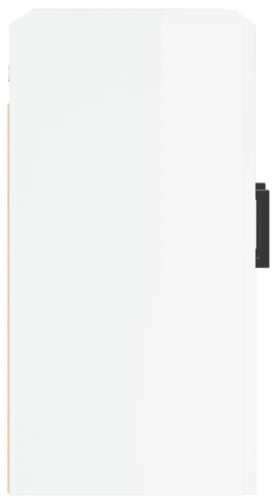 Ντουλάπι Τοίχου Γυαλιστερό Λευκό 60x31x60 εκ Επεξεργασμένο Ξύλο - Λευκό