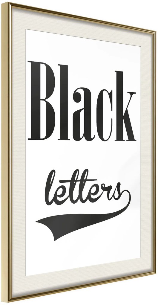 Αφίσα - Black Lettering - 20x30 - Χρυσό - Με πασπαρτού