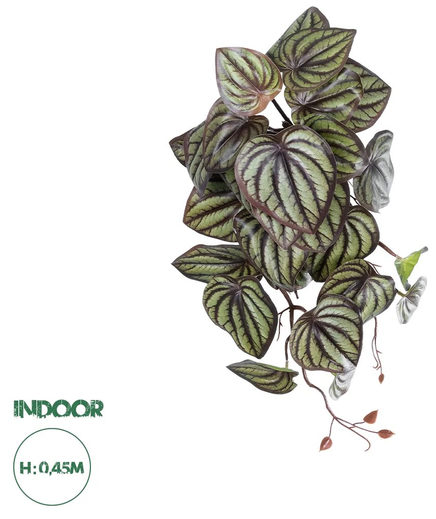 GloboStar® Artificial Garden PEPEROMIA HANGING PLANT 20602 Τεχνητό Διακοσμητικό Κρεμαστό Φυτό Πεπερόμια Υ45cm