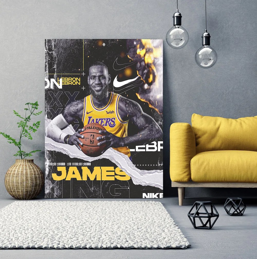 Πίνακας σε καμβά Lebron James -KING- KNV1576 30cm x 40cm