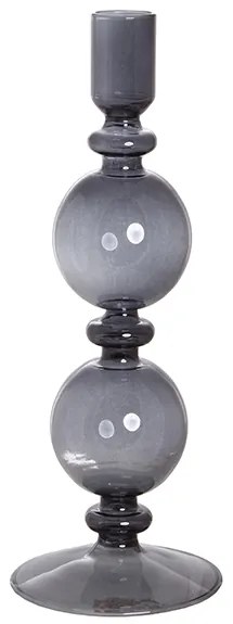 Κηροπήγιο Γυάλινο Γκρί 25x9cm Etoile LM-543