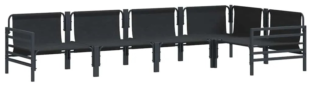 vidaXL Σετ Καναπέ Κήπου με μαξιλάρι 5 pcs Μαύρο Ατσάλι