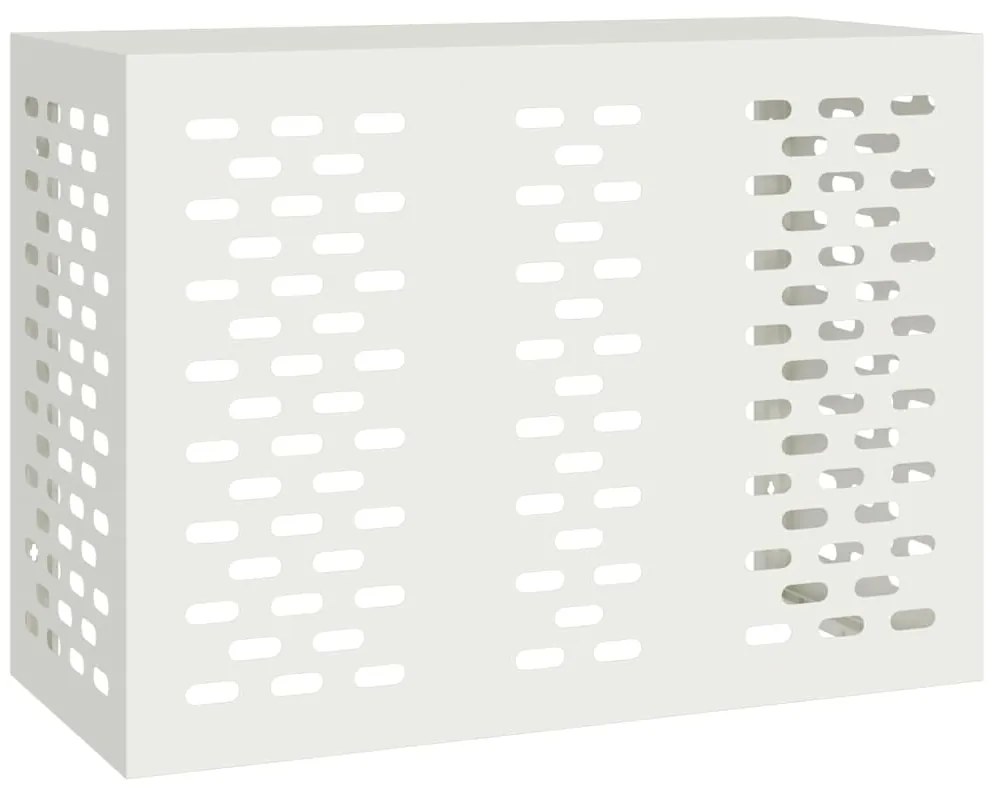 vidaXL Κάλυμμα κλιματιστικού Λευκό 110 x 50 x 80 cm Ατσάλι