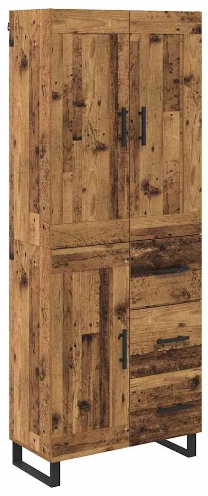 vidaXL Highboard Παλιό ξύλο 69,5 x 34 x 180 εκ. Επεξεργασμένο ξύλο