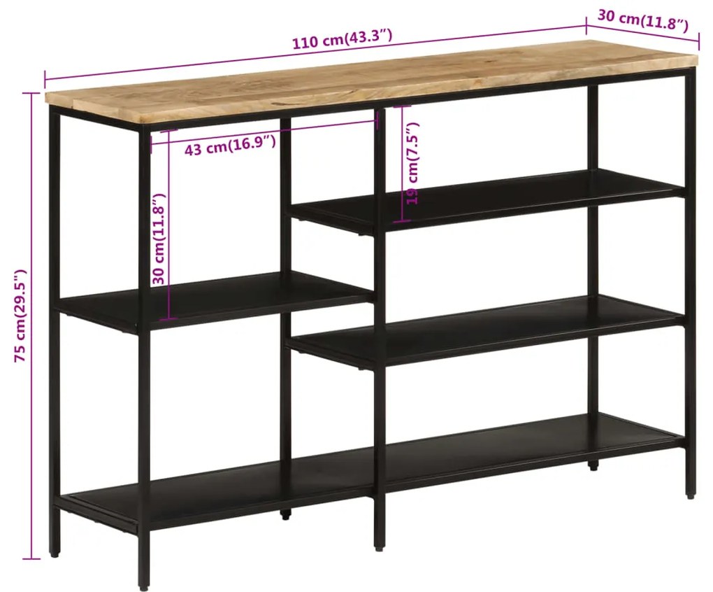 ΤΡΑΠΕΖΙ ΚΟΝΣΟΛΑ 110X30X75 ΕΚ. ΜΑΣΙΦ ΑΚΑΤ. ΞΥΛΟ ΜΑΝΓΚΟ/ΣΙΔΗΡΟ 372730