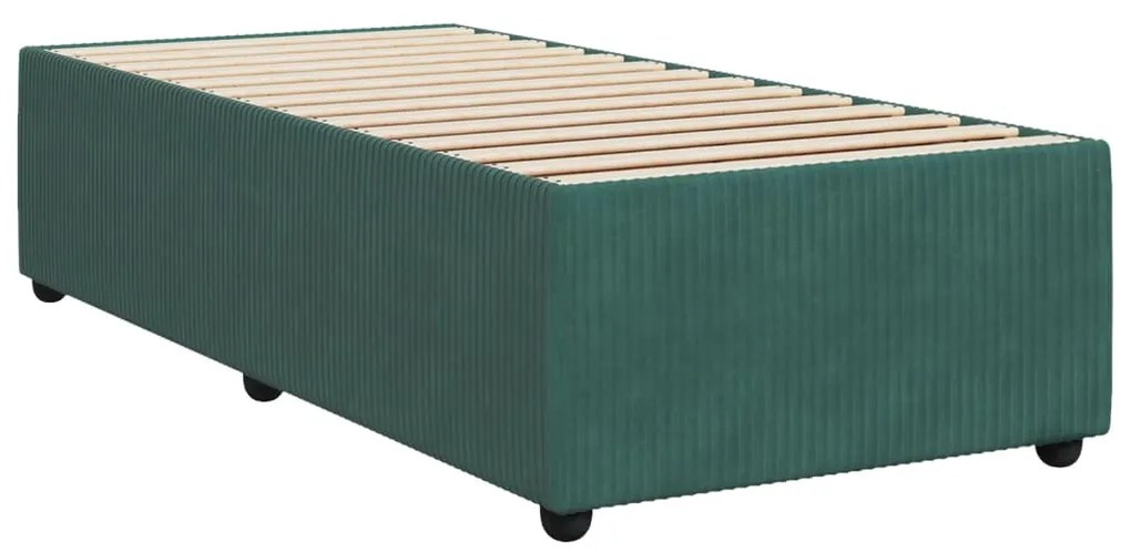 ΚΡΕΒΑΤΙ BOXSPRING ΜΕ ΣΤΡΩΜΑ ΣΚΟΥΡΟ ΠΡΑΣΙΝΟ 90X190 ΕΚ. ΒΕΛΟΥΔΙΝΟ 3289929