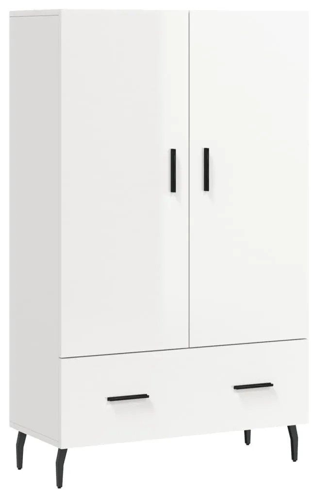 vidaXL Ντουλάπα Γυαλ. Λευκό 69,5 x 31 x 115 εκ. από Επεξεργασμένο Ξύλο
