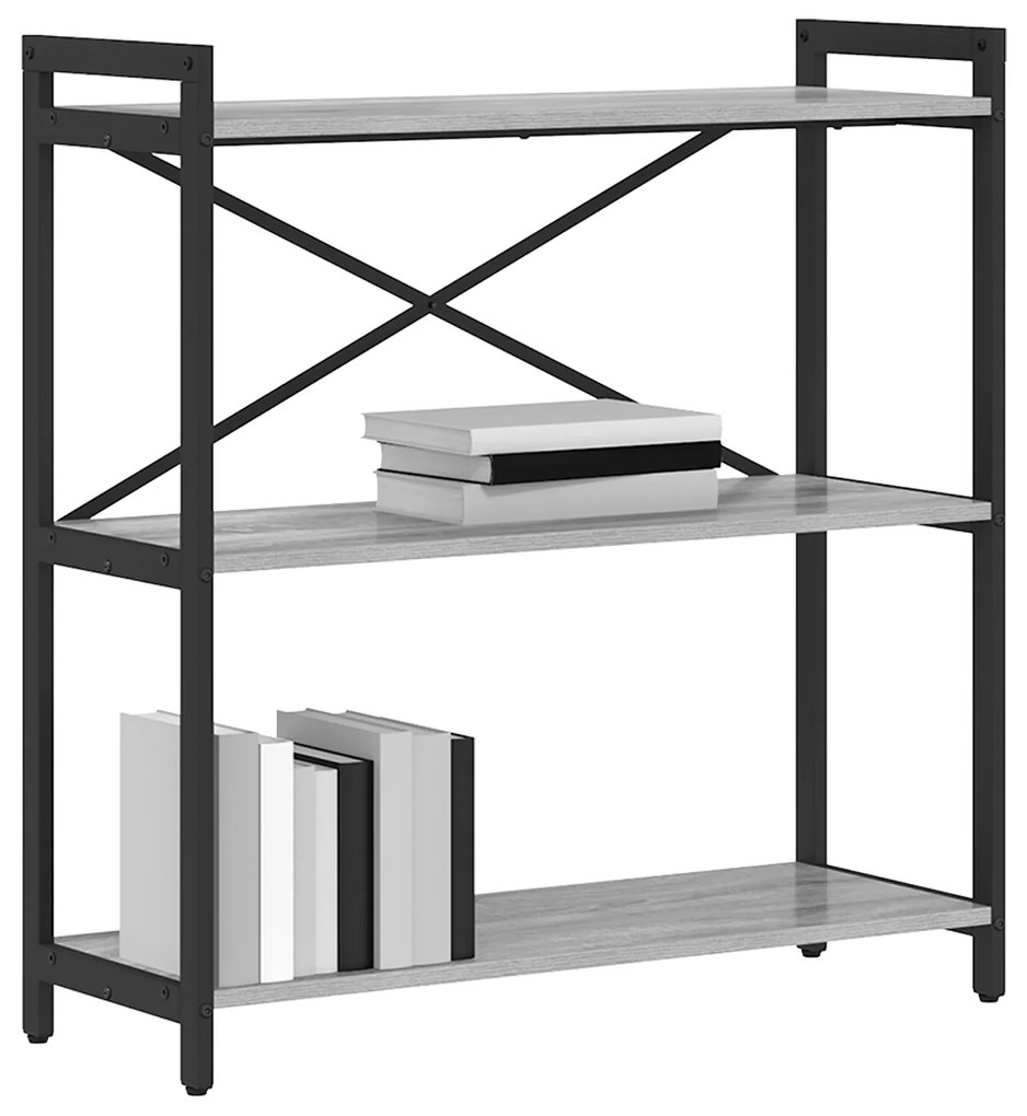 vidaXL Βιβλιοθήκη Γκρι sonoma 80 x 30 x 83 εκ Επεξεργασμένο ξύλο