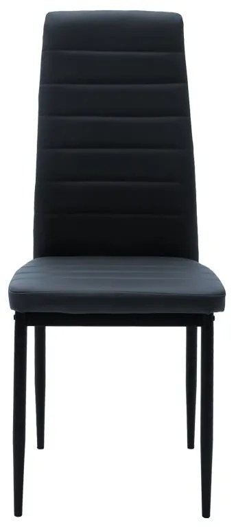 Καρέκλα Parker PU ανθρακί-μαύρο πόδι 42x48x98εκ 4αδα 42x48x98 εκ.