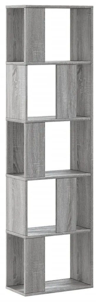 Βιβλιοθήκη 5 Επιπέδων Γκρι Sonoma 45x23,5x162,5 εκ. Επεξ. Ξύλο - Γκρι