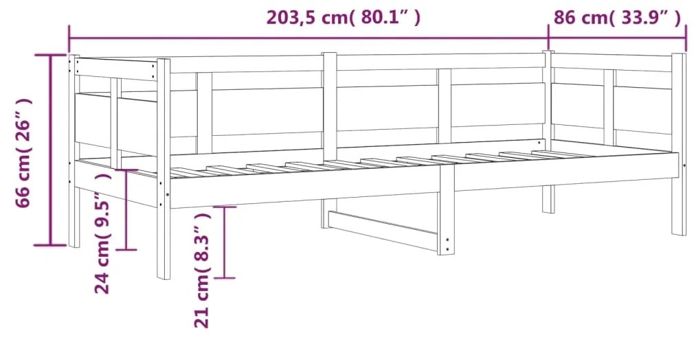 ΚΑΝΑΠΕΣ ΚΡΕΒΑΤΙ ΚΑΦΕ ΜΕΛΙ 80 X 200 ΕΚ. ΑΠΟ ΜΑΣΙΦ ΞΥΛΟ ΠΕΥΚΟΥ 820305