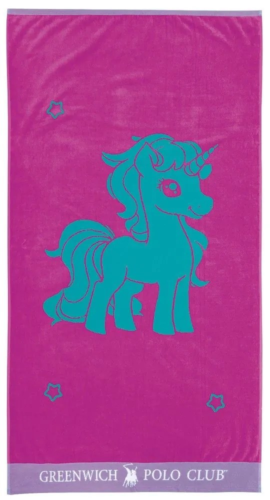 Πετσέτα Θαλάσσης Παιδική 4074 Pink-Mint Greenwich Polo Club Θαλάσσης 70x140cm 100% Cotton