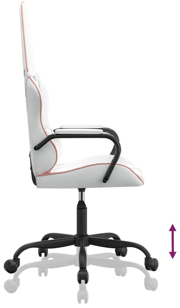vidaXL Καρέκλα Gaming Λευκό και Ροζ από Συνθετικό Δέρμα