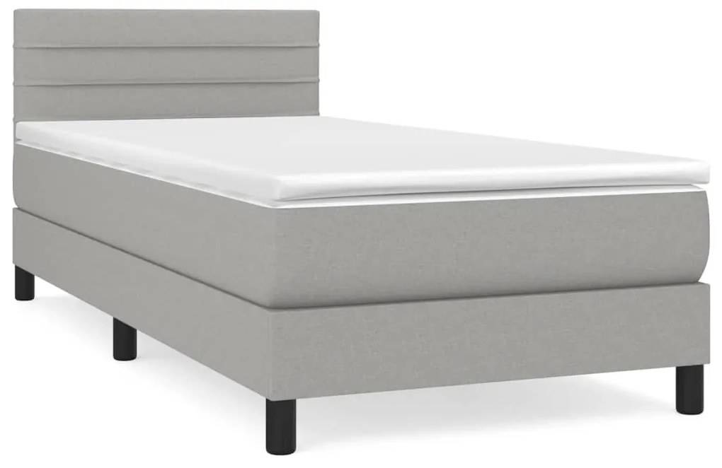 ΚΡΕΒΑΤΙ BOXSPRING ΜΕ ΣΤΡΩΜΑ ΑΝΟΙΧΤΟ ΓΚΡΙ 100X200 ΕΚ. ΥΦΑΣΜΑΤΙΝΟ 3140113