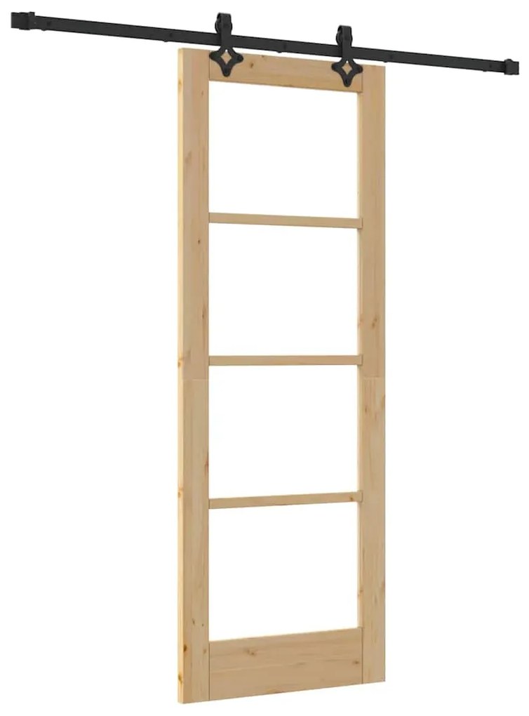 vidaXL Συρόμενη Πόρτα ORKDAL Καφέ 73.5 x 198.5 εκ. Ξύλο και μέταλλο
