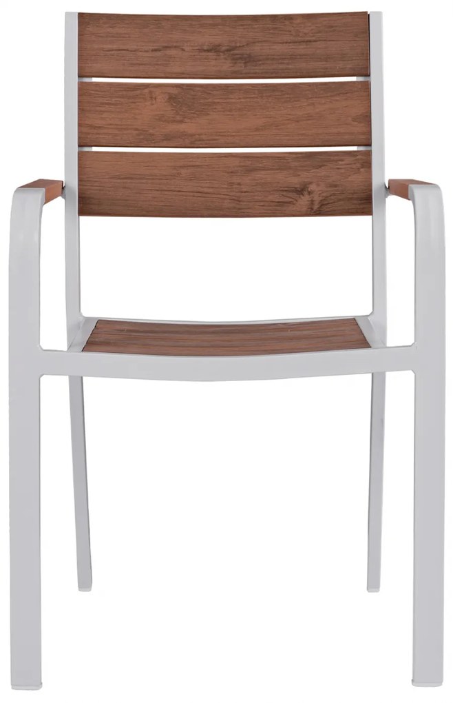 ΠΟΛΥΘΡΟΝΑ ΑΛΟΥΜΙΝΙΟΥ SAGA ΛΕΥΚΗ ΜΕ POLYWOOD HM5127.01 55x56x85Υ εκ. - 0614616 - HM5127.01