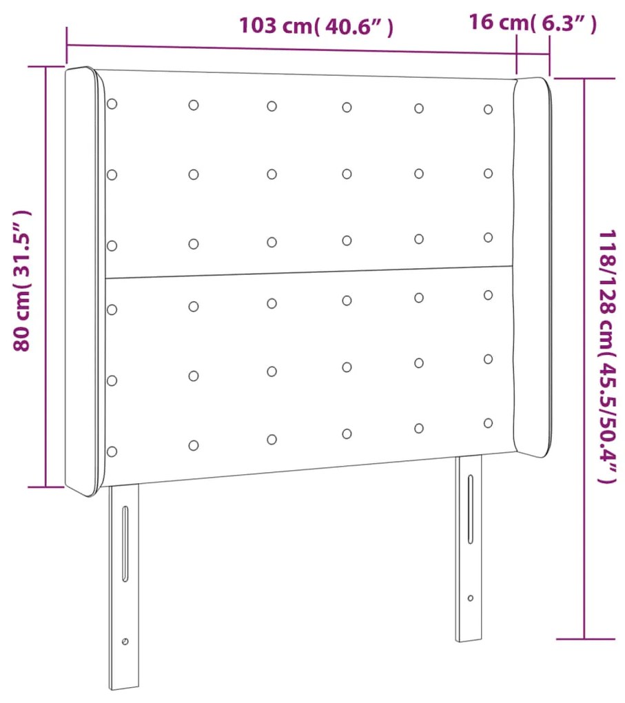 ΚΕΦΑΛΑΡΙ ΚΡΕΒΑΤΙΟΥ LED ΣΚΟΥΡΟ ΜΠΛΕ 103X16X118/128 ΕΚ. ΒΕΛΟΥΔΙΝΟ 3124528