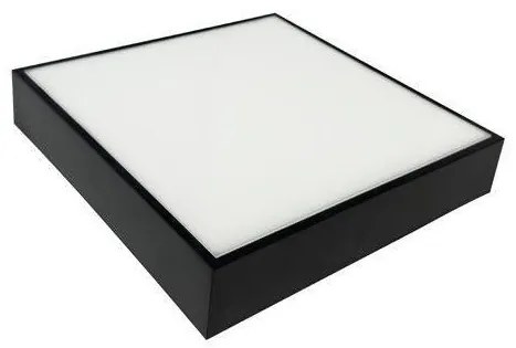 Πλαφονιέρα Φωτιστικό Οροφής LED 24W 4000Κ 30x30cm IP54 Plus Eurolamp-145-20086-Μαύρο 145-20086
