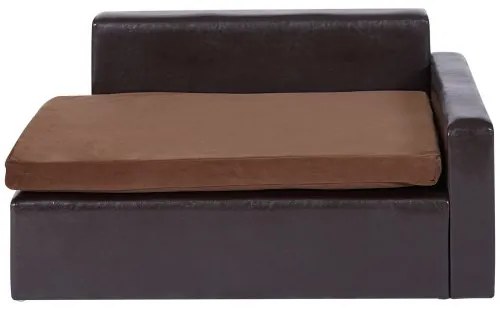 VEVOR Pet Sofa, Dog Couch for Medium-Sized Dogs and Cats, Soft Leather Dog Sofa Bed, 110 lbs Loading Cat Sofa, Black