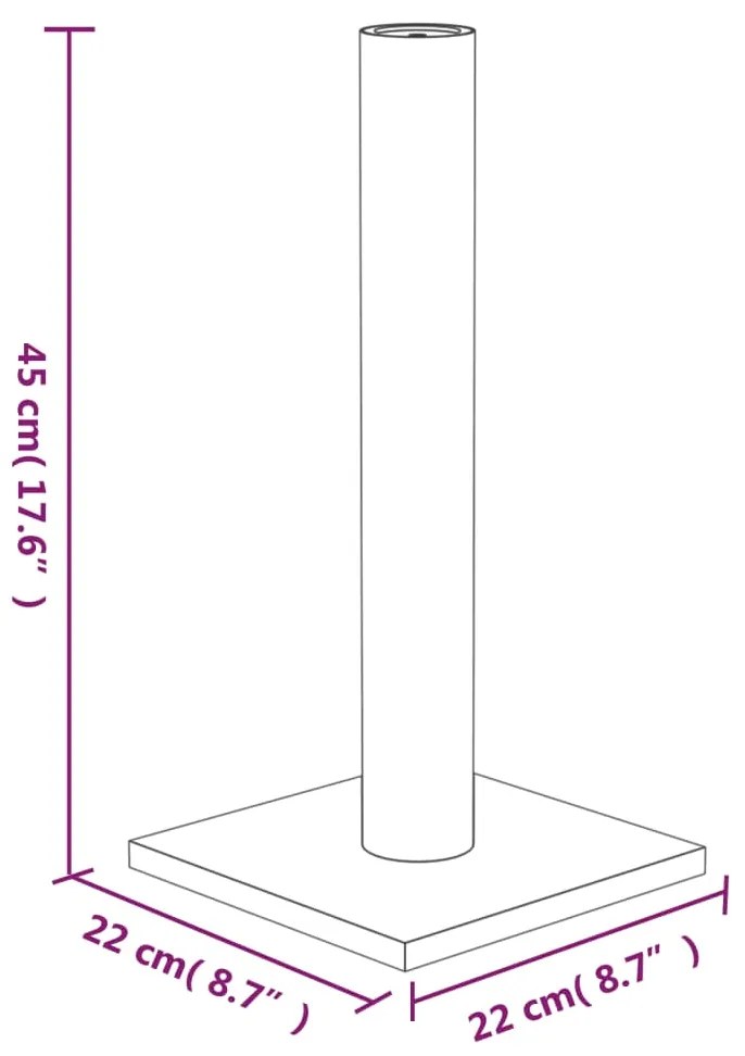 vidaXL Στύλος Ξυσίματος για Γάτες Κρεμ 22 x 22 x 45 εκ.