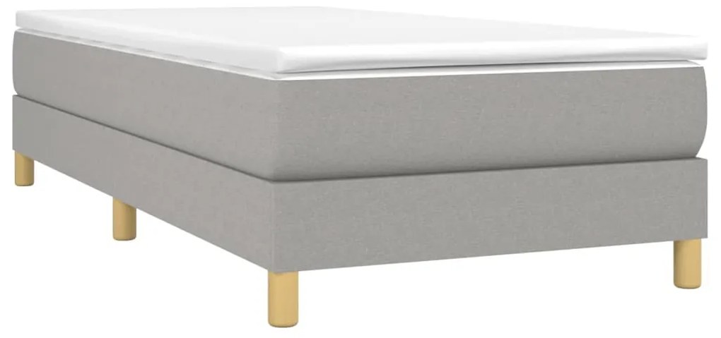 vidaXL Κρεβάτι Boxspring με Στρώμα Ανοιχτό Γκρι 80x200 εκ. Υφασμάτινο