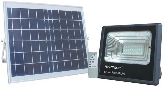 V-TAC LED Ηλιακός Προβολέας 40W 1050lm Μαύρος 4000K 120° Φως Ημέρας 10000mAh 8574