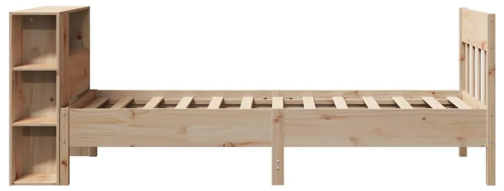 vidaXL Κρεβάτι Βιβλιοθήκη Χωρίς Στρώμα 75x190 εκ Μασίφ Ξύλο Πεύκο