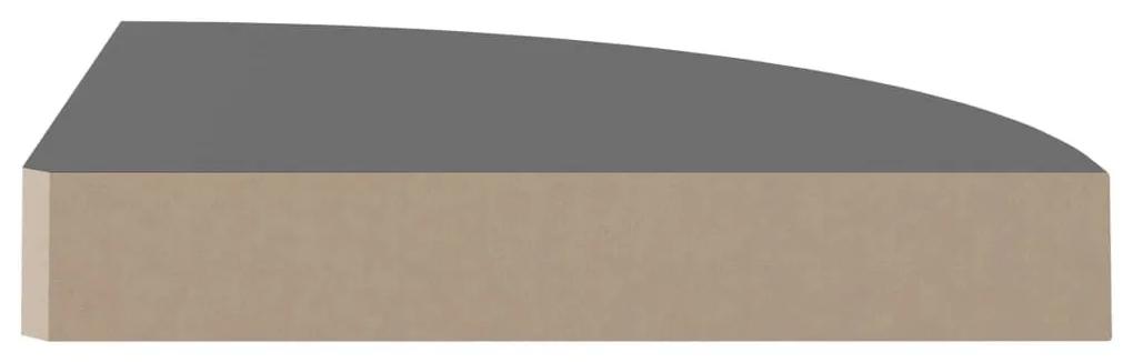 Ράφι Τοίχου Γωνιακό Γυαλιστερό Γκρι 25 x 25 x 3,8 εκ. από MDF - Γκρι