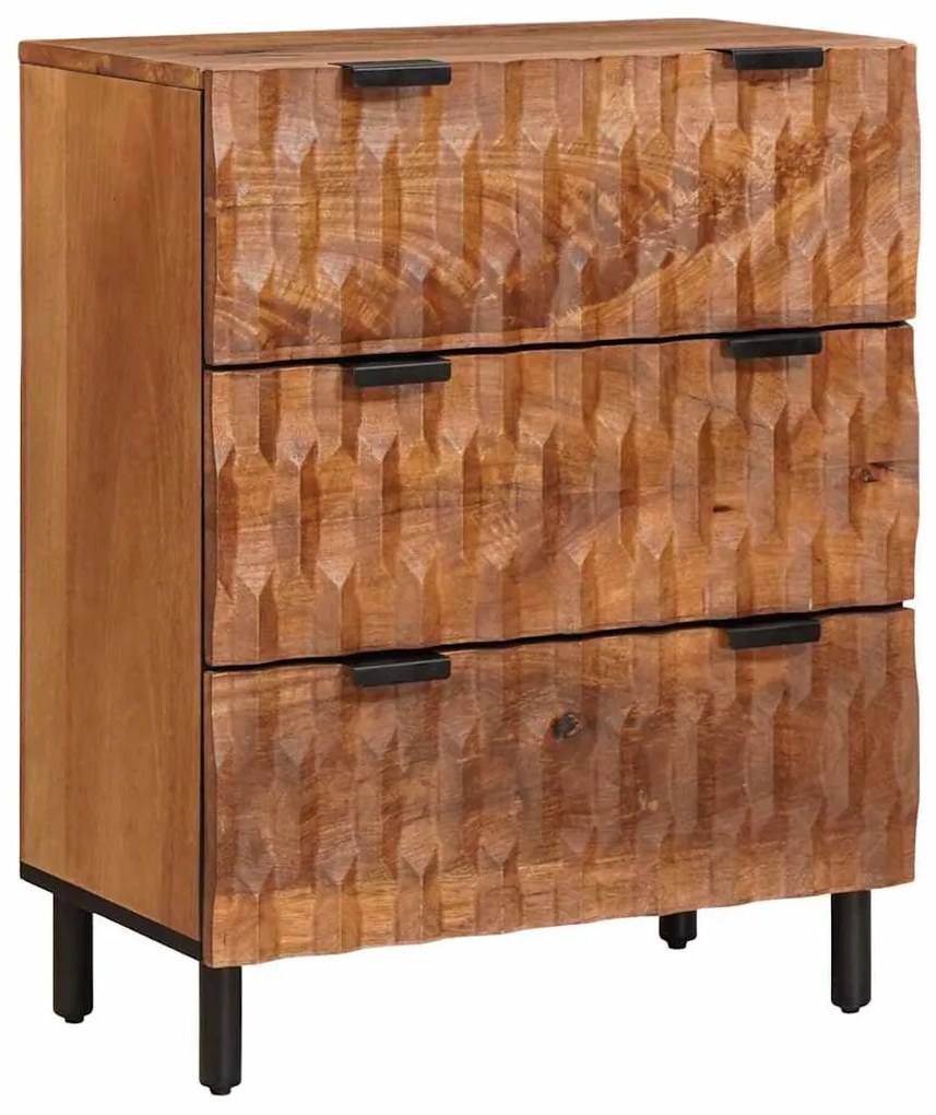 vidaXL Πλαϊνό γραφείο 2 pcs Καφέ Φινίρισμα Ακακίας 60 x 33 x 75 cm