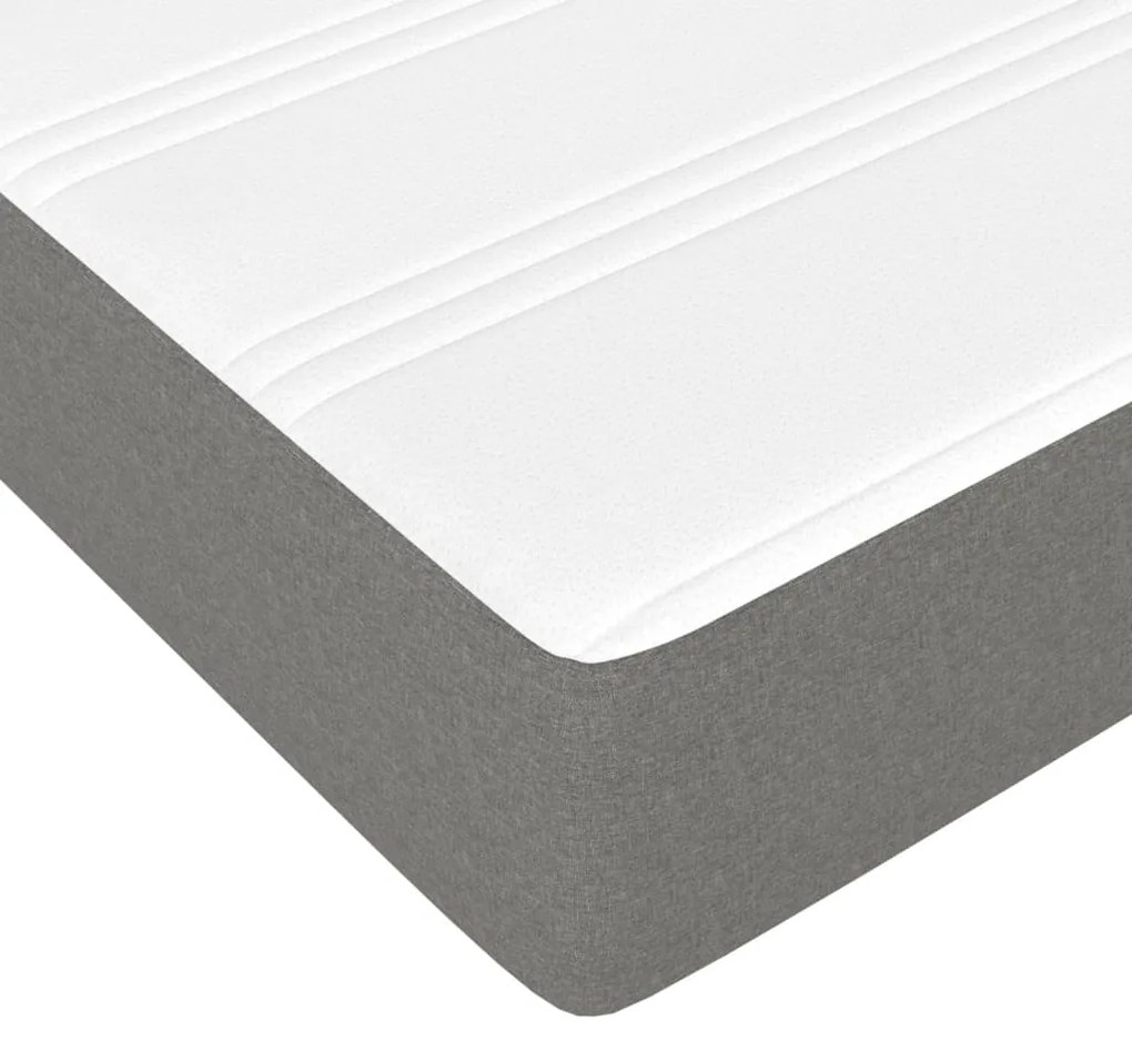 Κρεβάτι Boxspring με Στρώμα Σκούρο Γκρι 80x200 εκ. Υφασμάτινο - Γκρι