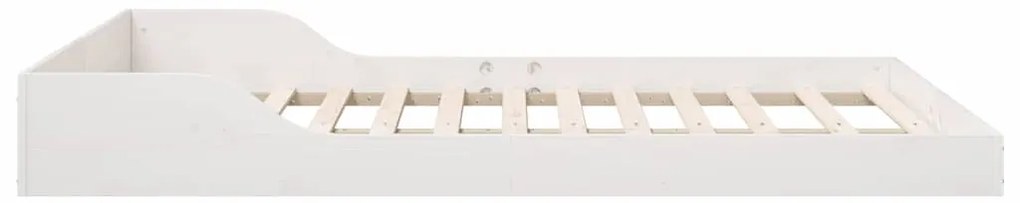 vidaXL Σκελετός Κρεβατιού Λευκό 140 x 190 cm Μασίφ ξύλο πεύκου