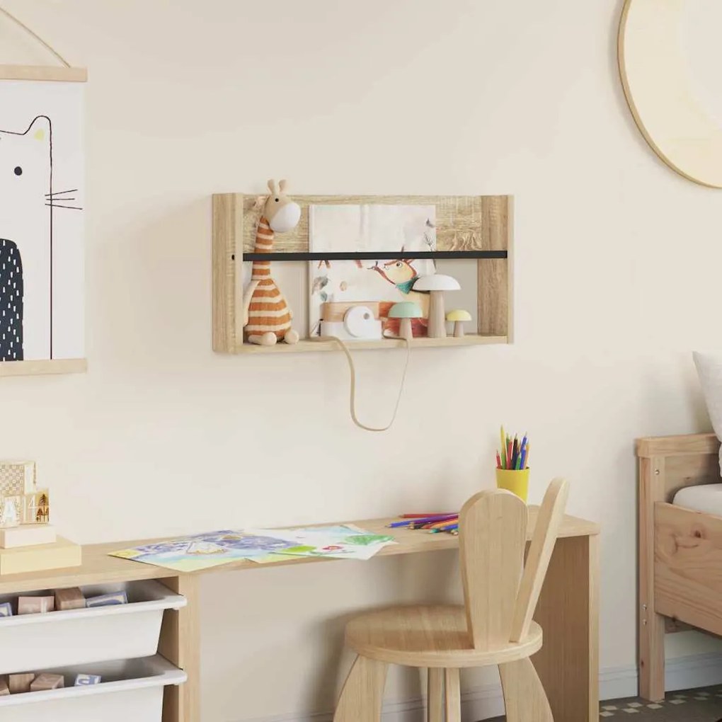 vidaXL Ράφι Περιοδικών Δρύς Sonoma 60 x 12 x 30 εκ Επεξεργασμένο ξύλο