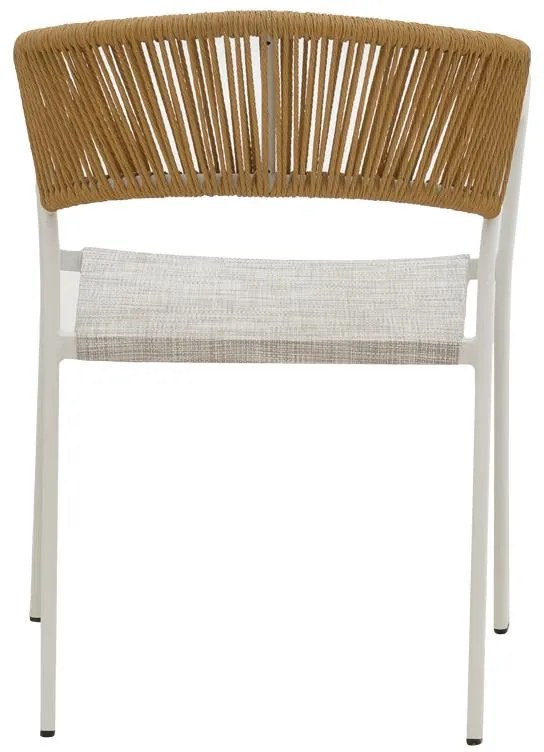 Καρέκλα - Πολυθρόνα αλουμινίου Glisten στοιβαζόμενη λευκός σκελετός-textilene φυσικό rattan 58x56x82 εκ. 58x56x82 εκ.