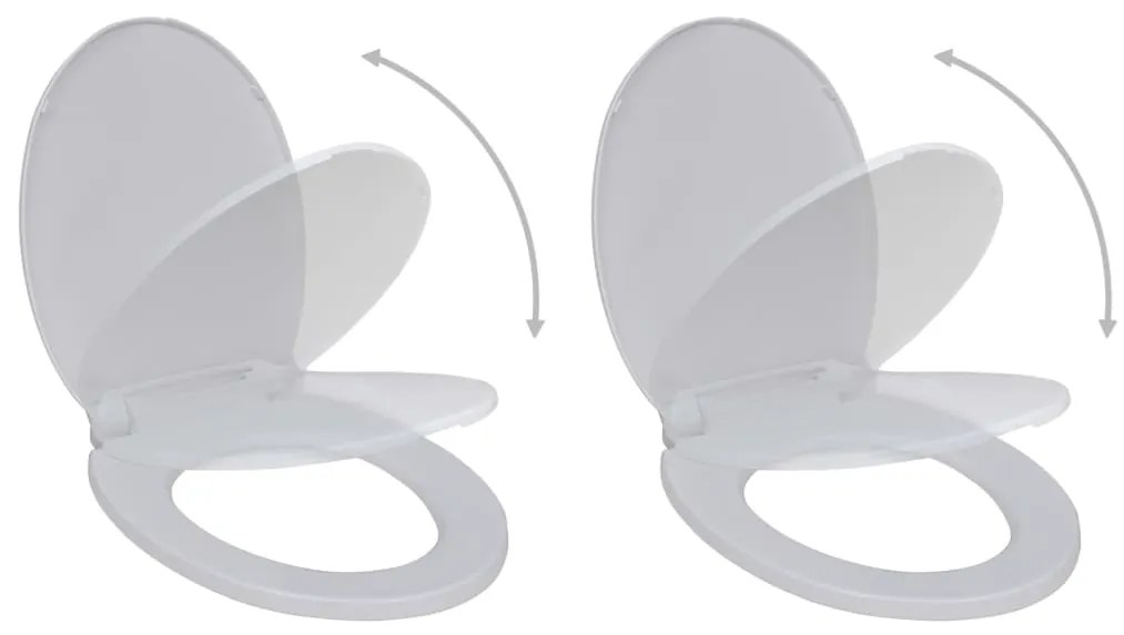 Καθίσματα Τουαλέτας με Καπάκι Soft Close 2 τεμ. Λευκά Πλαστικά