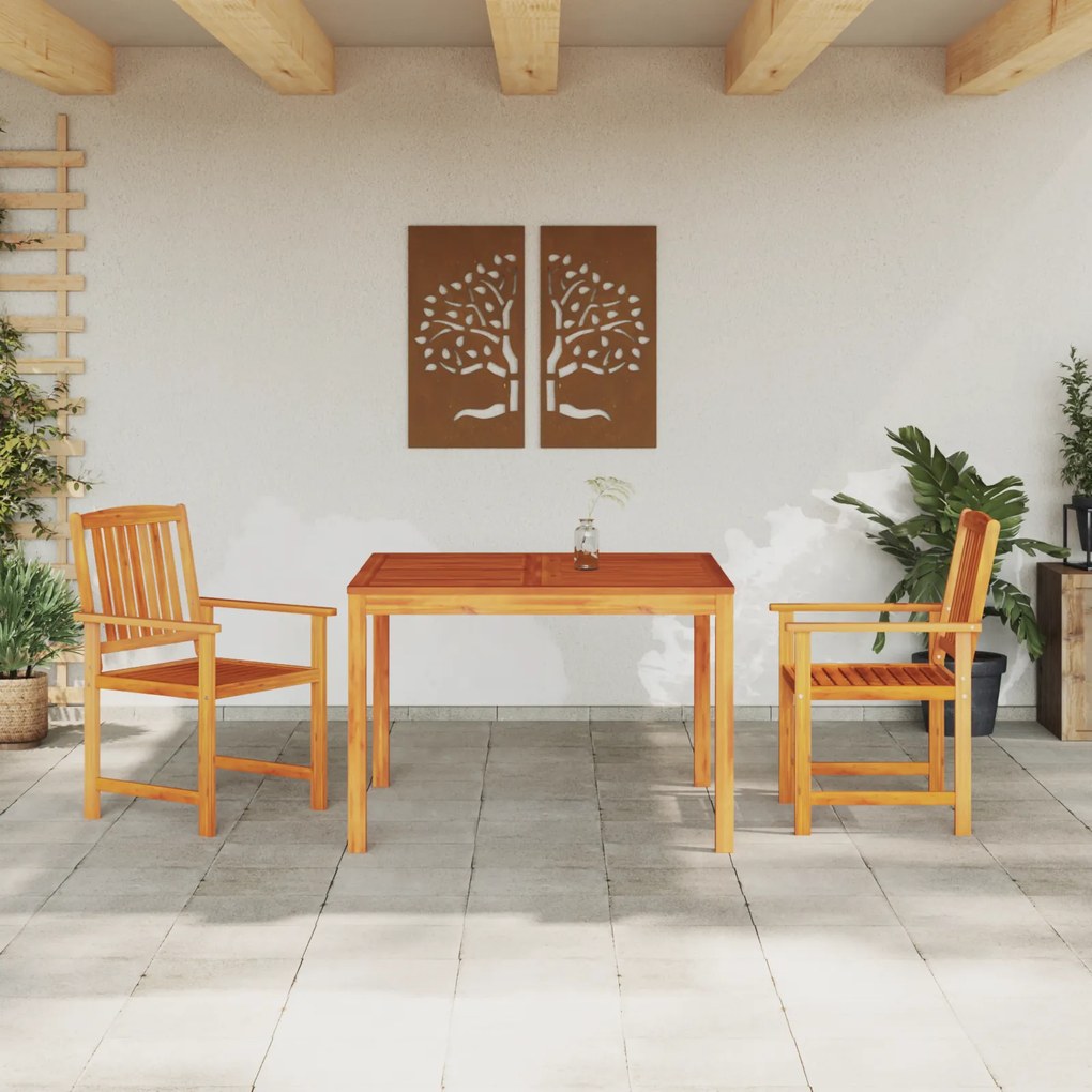 vidaXL Σετ Εξωτερικού Φαγητού 3 pcs Καστανό 110 x 110 x 75 cm