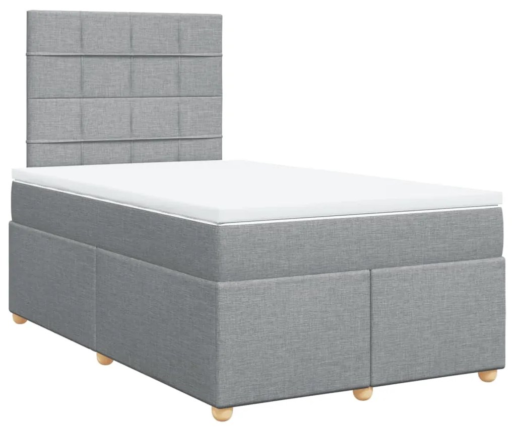 ΚΡΕΒΑΤΙ BOXSPRING ΜΕ ΣΤΡΩΜΑ ΑΝΟΙΧΤΟ ΓΚΡΙ 120X190 ΕΚ. ΥΦΑΣΜΑΤΙΝΟ 3291219