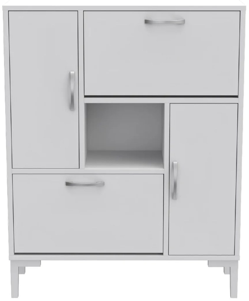 ΠΑΠΟΥΤΣΟΘΗΚΗ MEDY HM18187.03 ΜΕΛΑΜΙΝΗ ΣΕ ΛΕΥΚΟ-ΛΕΥΚΑ ΠΟΔΙΑ 86,5x30x109Υεκ