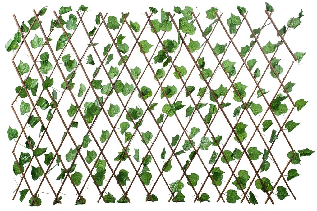 GloboStar® Artificial Garden VINE LEAVES 78499 Πτυσσόμενη Πέργκολα Τεχνητής Φυλλωσιάς - Κάθετος Κήπος Σύνθεση Αμπελόφυλλο Μ110 x Π10 x Υ120cm (min) Μ310 x Π10 x Υ45cm (max)