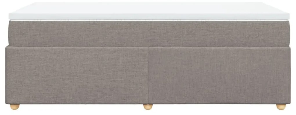 Κρεβάτι Boxspring με Στρώμα Taupe 90x200 εκ. Υφασμάτινο - Μπεζ-Γκρι