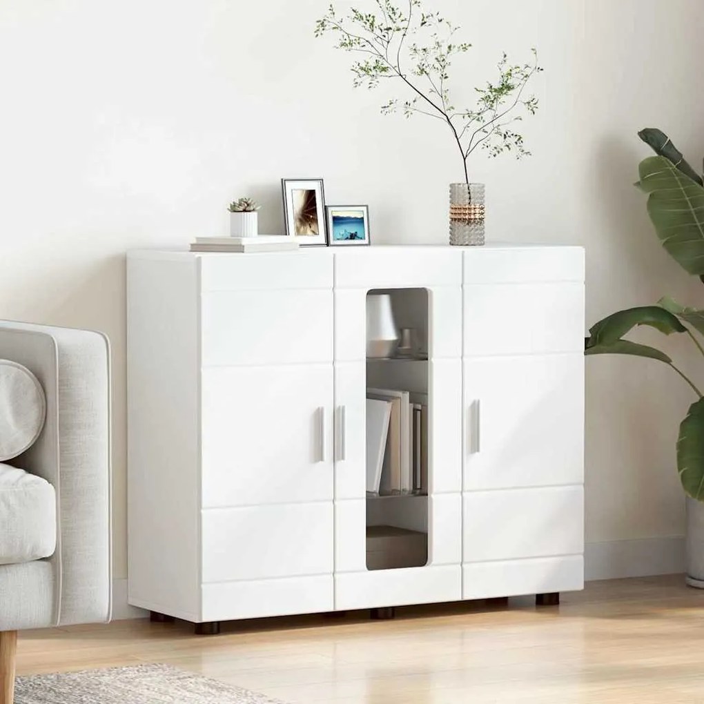 vidaXL Πλαϊνό γραφείο Λευκό 55.5 x 29 x 100 εκ Επεξεργασμένο ξύλο