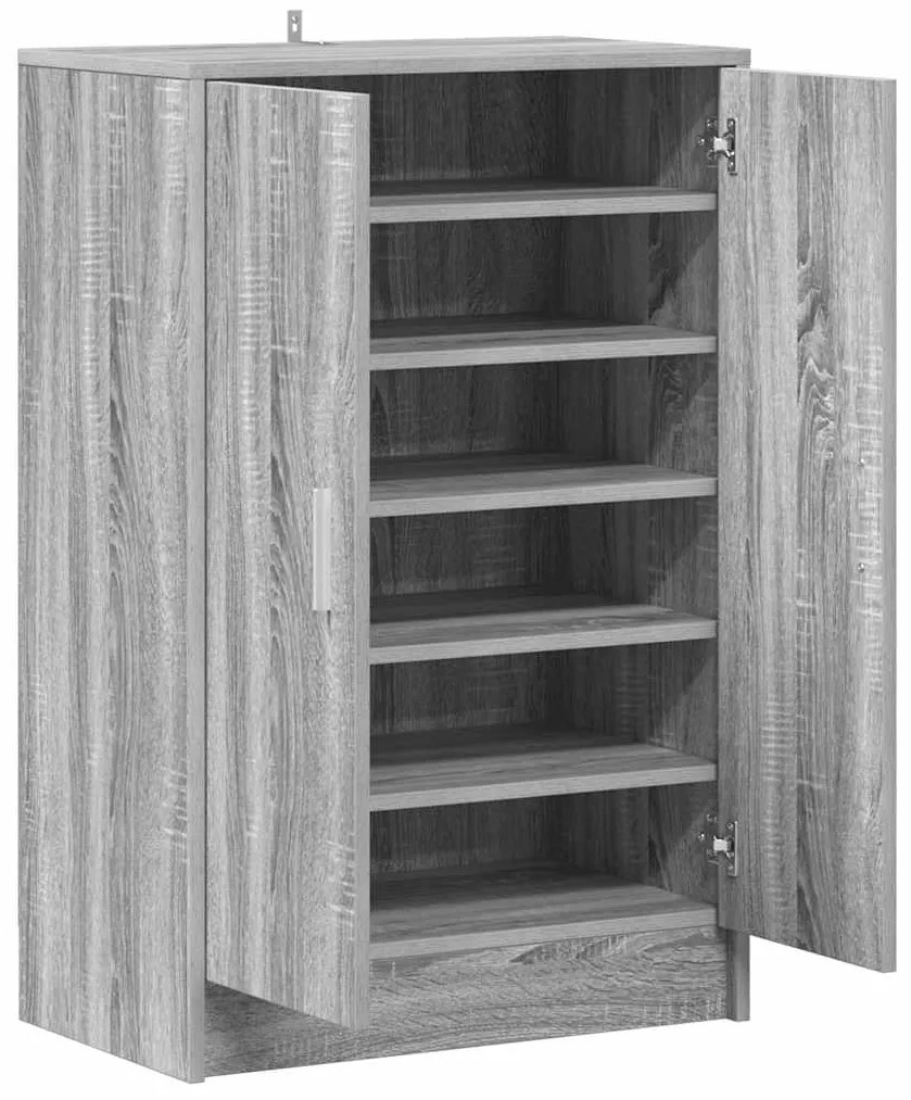 vidaXL Παπουτσοθήκη Γκρι Sonoma 60 x 35 x 92 εκ. Επεξεργασμένο Ξύλο