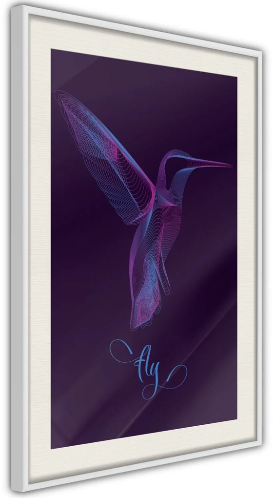 Αφίσα - Fluorescent Hummingbird  - 30x45 - Χρυσό - Με πασπαρτού