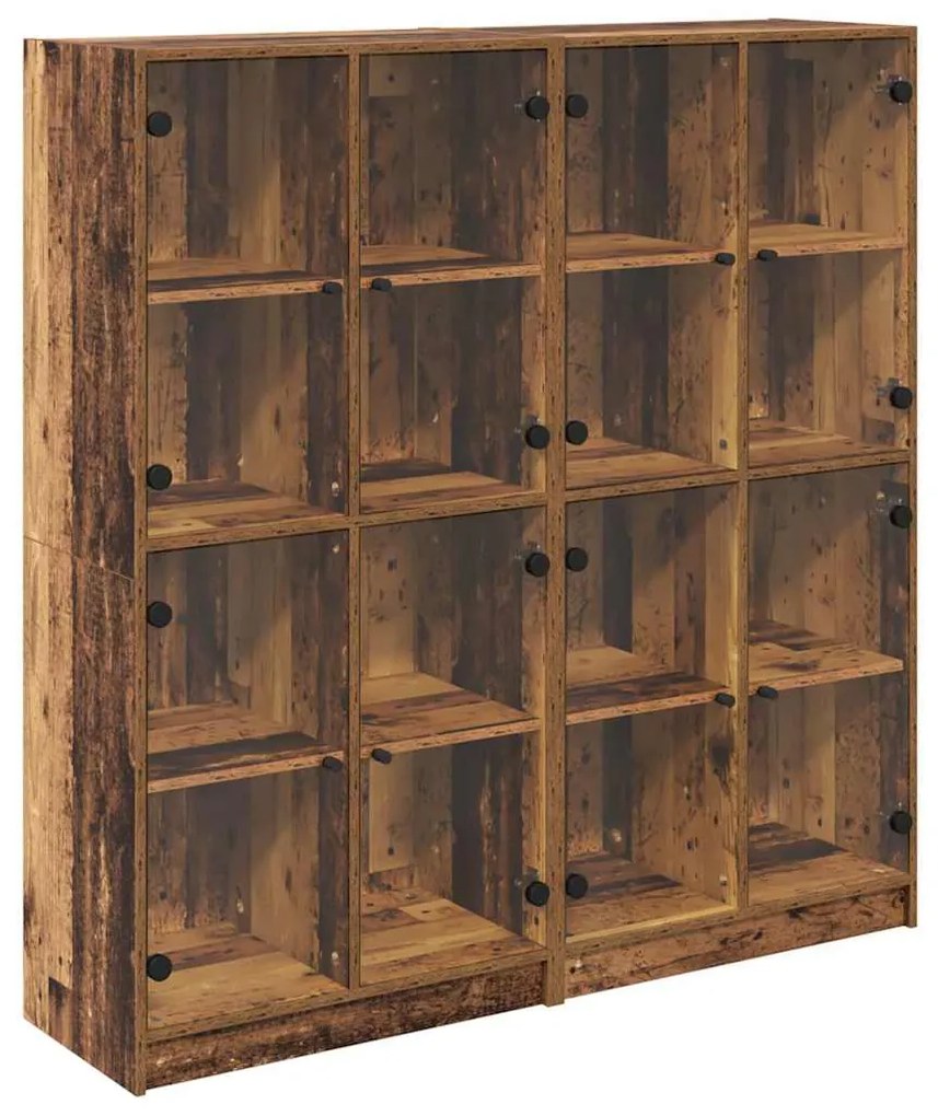 vidaXL Highboard 2 pcs Παλιό Ξύλο 68 x 37 x 142 εκ Επεξεργασμένο ξύλο