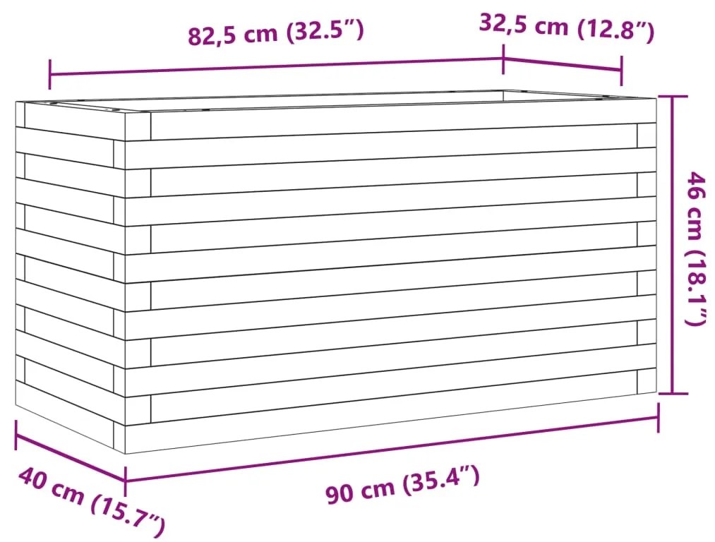 ΖΑΡΝΤΙΝΙΕΡΑ ΚΗΠΟΥ 90X40X46 ΕΚ. ΑΠΟ ΕΜΠΟΤΙΣΜΕΝΟ ΞΥΛΟ ΠΕΥΚΟΥ 3282448