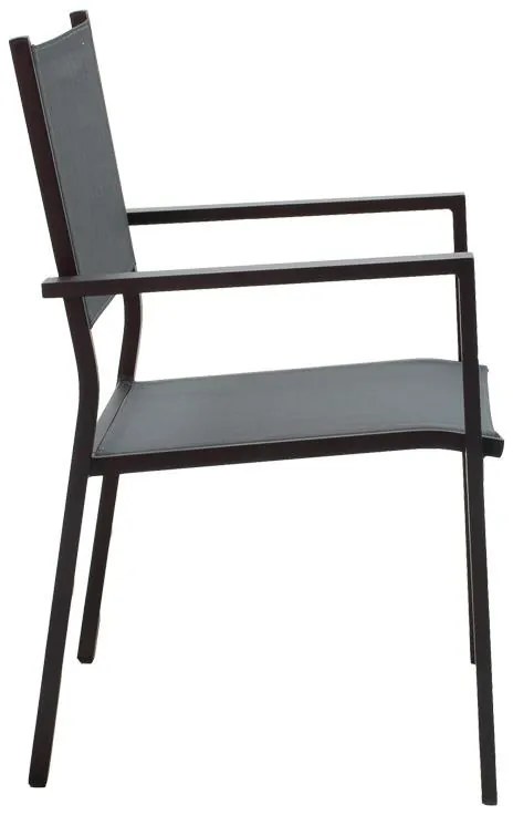 Σετ Κήπου Τραπεζαρία κήπου Nares-Moly 7τεμ αλουμίνιο μαύρο-textilene γκρι