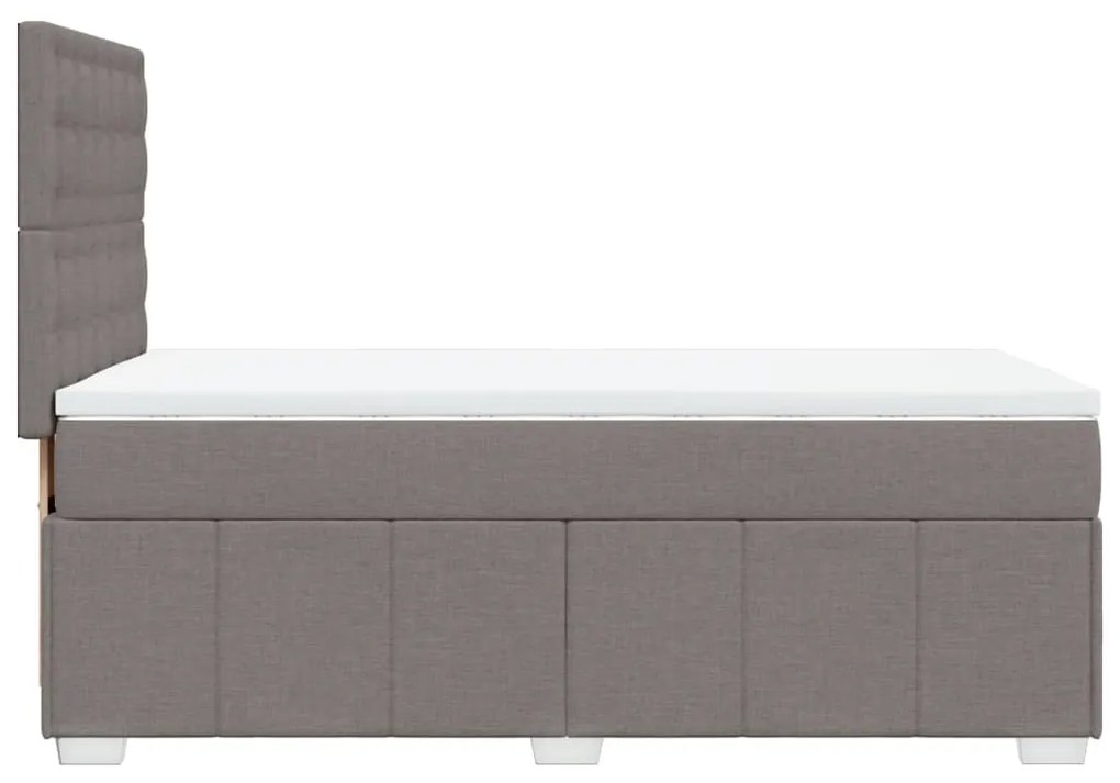 Κρεβάτι Boxspring με Στρώμα Taupe 80x200 εκ. Υφασμάτινο - Μπεζ-Γκρι