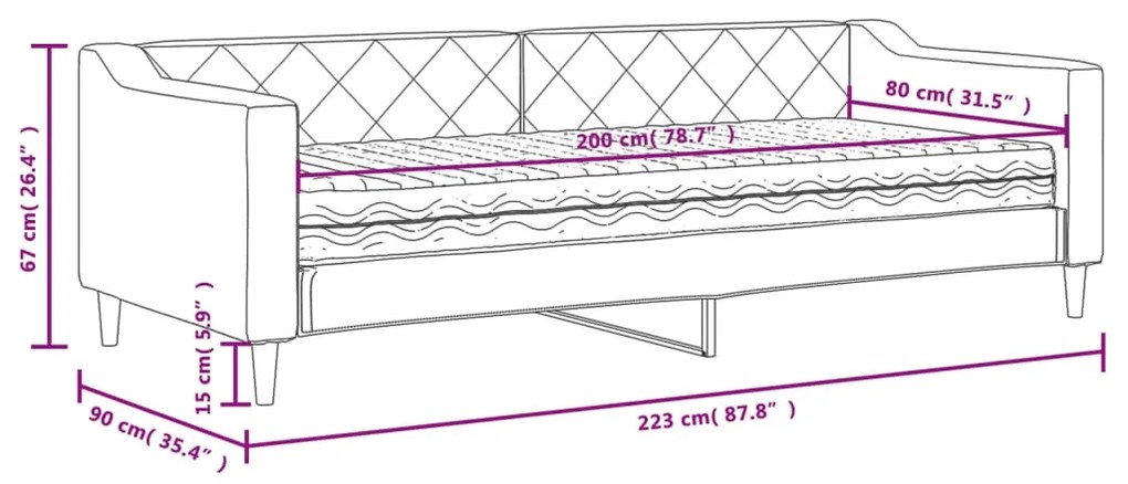 ΚΑΝΑΠΕΣ ΚΡΕΒΑΤΙ ΜΕ ΣΤΡΩΜΑ ΚΡΕΜ 80 X 200 ΕΚ. ΥΦΑΣΜΑΤΙΝΟ 3197407